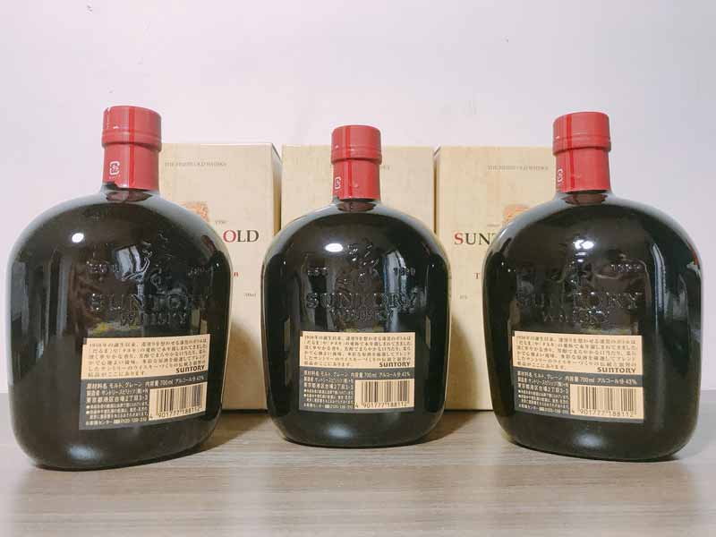 Hình Ảnh Mặt Sau Nhãn Chai Rượu Whisky Suntory Old Japan